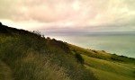 der Blick zurück in Richtung Eastborne, nur die Spize des Piers ist sichtbar